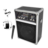 Pyle Dual Channel 400 Watt Wireless PA System W/USB/SD/MP3, 2 VHF Wireless Microphones (1 Lavalier, 1 Handheld)