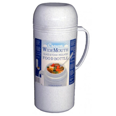 Brentwood 1.0L Wide Mouth Mouth Glass Vacuum/Foam Insulated Food Thermos