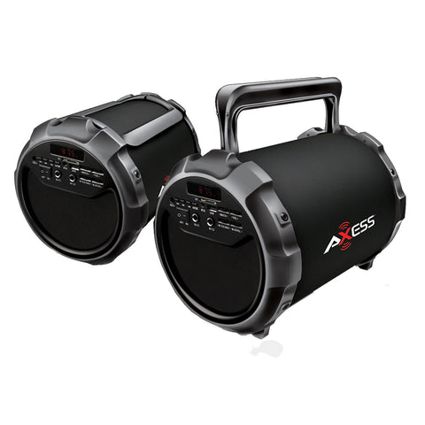 Axess Portable Bluetooth 2.1 Hi-Fi Loud Speaker w/Mic., SD,USB,AUX And FM, 6.5" Sub.-Black/Gray