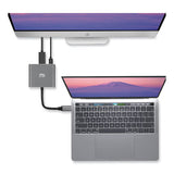 3-in-1 Usb-c Multi-port Taa Compliant Docking Station, Hdmi, Usb-c, Usb 3 A+pd, Black/gray