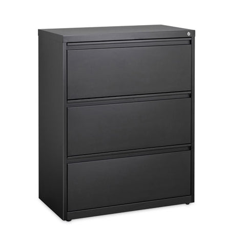 Lateral File, Three Legal/letter/a4-size File Drawers, 30" X 18.62" X 40.25", Black