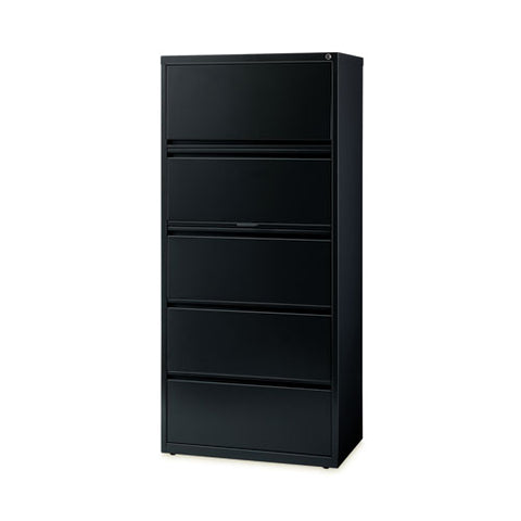 Lateral File, Five Legal/letter/a4-size File Drawers, 30" X 18.62" X 67.62", Black