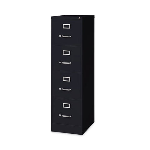 Four-drawer Economy Vertical File, Letter-size File Drawers, 15" X 22" X 52", Black