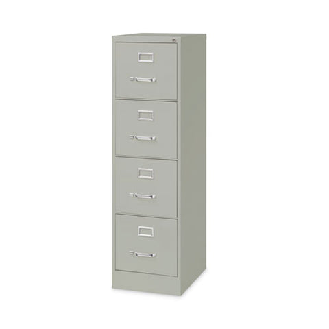 Four-drawer Economy Vertical File, Letter-size File Drawers, 15" X 22" X 52", Light Gray