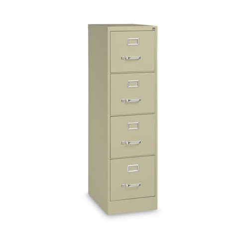 Four-drawer Economy Vertical File, Letter-size File Drawers, 15" X 22" X 52", Putty