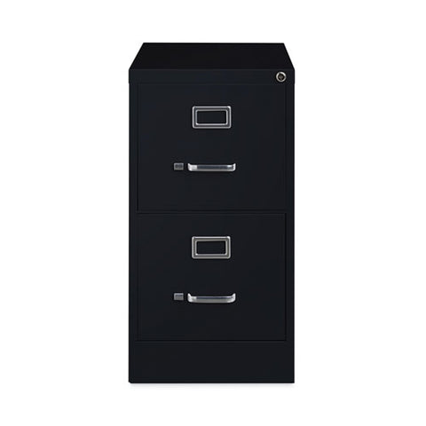 Two-drawer Economy Vertical File, Letter-size File Drawers, 15" X 26.5" X 28.37", Black