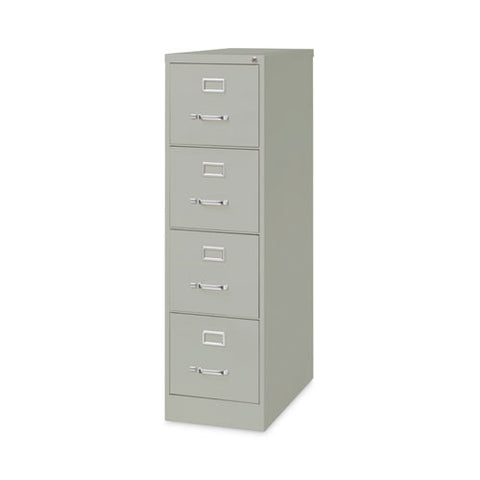 Four-drawer Economy Vertical File, Letter-size File Drawers, 15" X 26.5" X 52", Light Gray