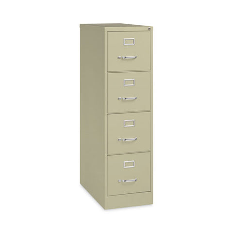 Four-drawer Economy Vertical File, Letter-size File Drawers, 15" X 26.5" X 52", Putty