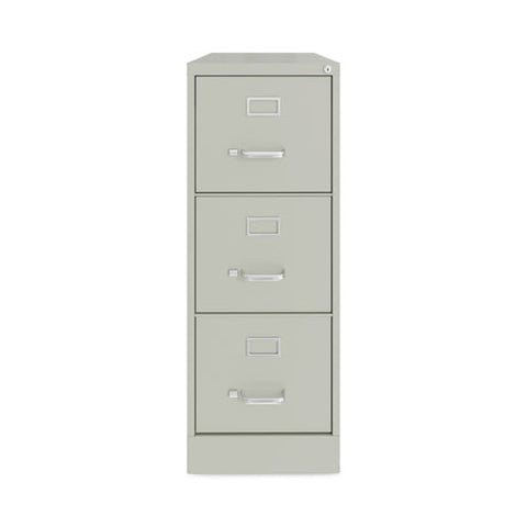 Three-drawer Economy Vertical File, Letter-size File Drawers, 15" X 22" X 40.19", Light Gray