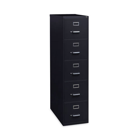 Five-drawer Economy Vertical File, Letter-size File Drawers, 15" X 26.5" X 61.37", Black