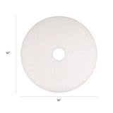 Polishing Pads, 18" Diameter, White, 5/carton