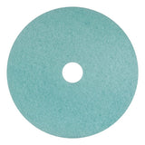 Luster Lite Burnishing Pads, 20" Diameter, Sky Blue, 5/carton