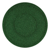 Turfscrub Brush Floor Pad, 20" Diameter, Green, 4/carton