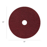 Black Diamond 400 Heavy-duty Cleaning Pad, 20" Diameter, 400 Grit, Black/red, 2/carton