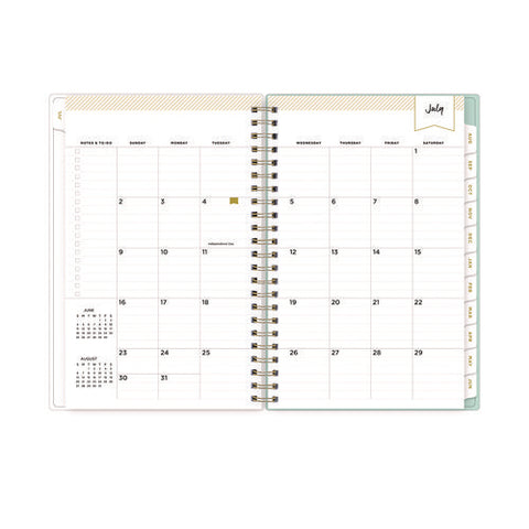 Day Designer "secret Garden Mint" Academic Year Weekly/monthly Notes Planner, 8 X 5, 12-month (july To June): 2024-2025