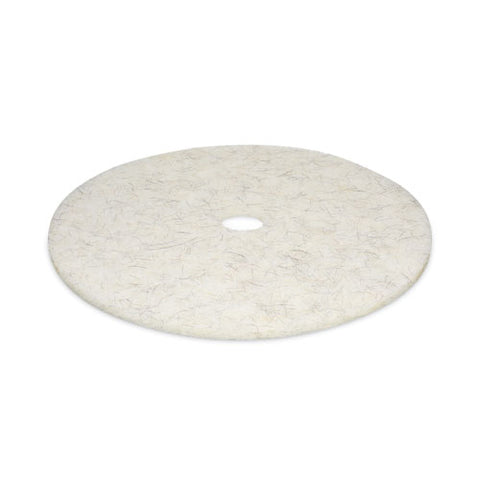 Natural Burnishing Floor Pads, 27" Diameter, White, 5/carton