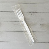 Heavyweight Wrapped Polystyrene Cutlery, Fork, White, 1,000/carton