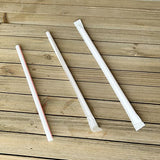 Wrapped Giant Straws, 7.75", Polypropylene, Red/white Striped, 7,200/carton