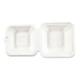 Bagasse Pfas-free Food Containers, 1-compartment, 6 X 6 X 3.19, White, Bamboo/sugarcane, 500/carton