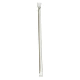 Wrapped Jumbo Paper Straws, 7.75", Paper, White, 1,280/carton