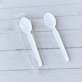 Heavyweight Wrapped Polystyrene Cutlery, Soup Spoon, White, 1,000/carton