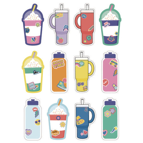 Assorted Colorful Cut-outs, We Stick Together Cups And Water Bottles, 36 Pieces