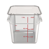 Squares Polycarbonate Food Storage Container, 8 Qt, 8.75 X 8.75 X 9, Clear, Plastic