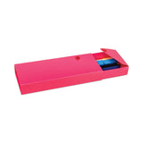 Slider Pencil Case, 11.43 X 9.5 X 0.6, Sandy Gray, Seafoam Green, Seaside Blue, Sunset Red, Sunny Yellow, 24/carton