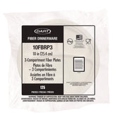 Compostable Fiber Dinnerware, Proplanet Seal, 3-compartment Plate, 10.2" Dia, Natural, 500/carton