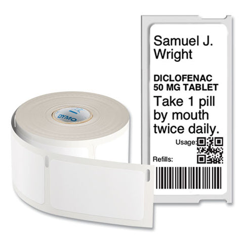 Lw Durable Labels, Medical Prescription Label, 1" X 2.13", White, 500 Labels/roll