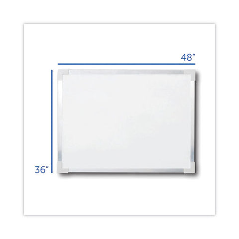 Framed Dry Erase Board, 48 X 36, White Surface, Silver Aluminum Frame