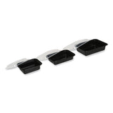 Food Container With Lid, 12 Oz, 5.78 X 4.52 X 2.24, Black/clear, Plastic, 150/carton