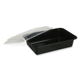 Food Container With Lid, 12 Oz, 5.78 X 4.52 X 2.24, Black/clear, Plastic, 150/carton