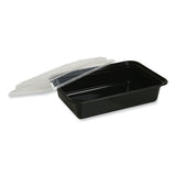 Food Container With Lid, 16 Oz, 7.48 X 5.03 X 2.04, Black/clear, Plastic, 150/carton