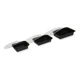 Food Container With Lid, 38 Oz, 8.81 X 6.02 X 2.48, Black/clear, Plastic, 150/carton