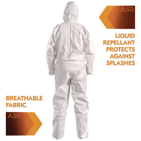Coverall,hood,xl,25/ct,wh