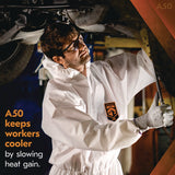 Coverall,hood,xl,25/ct,wh