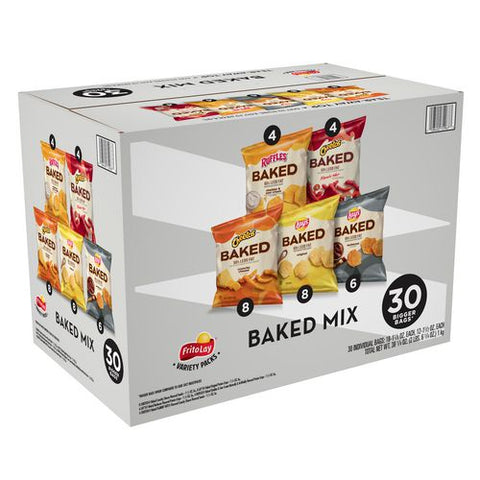 Baked Variety Pack, Lay’s Regular/lay’s Bbq/cheetos/ruffles Cheddar And Sour Cream/hot Cheetos, 30 Bags/box, 2 Boxes/carton