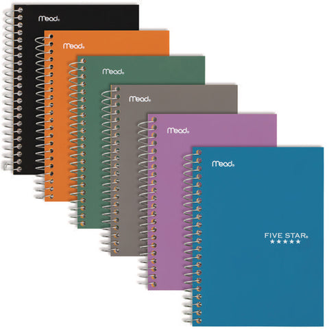 Wirebound Notebook, 5-subject, Medium/college Rule, Randomly Assorted Cover Color, (150) 9.5 X 7.25 Sheets