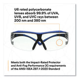 Securefit Protective Eyewear, 200 Series, Blue/gray Plastic Frame, Clear Polycarbonate Lens