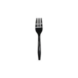Meadoware Cutlery, Individually Wrapped, Fork, Black, 1,000/carton
