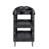 Brute 3-shelf Heavy-duty Ergo Lipped Utility Cart, Resin, 3 Shelves, 600 Lb Capacity, 25.24" X 44" X 47", Black