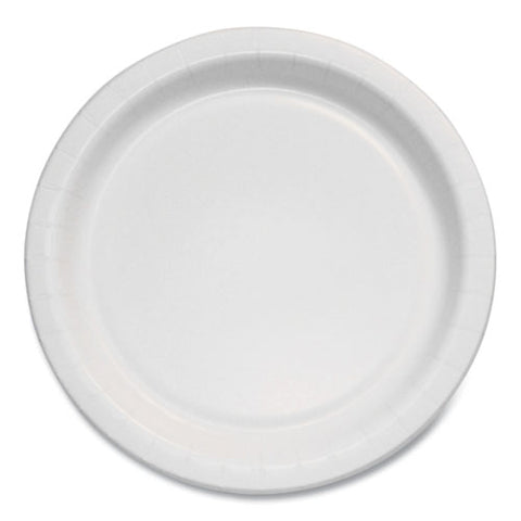 Bare Eco-forward Clay-coated Paper Plate, Proplanet Seal, 6" Dia, White/brown/green, 1,000/carton