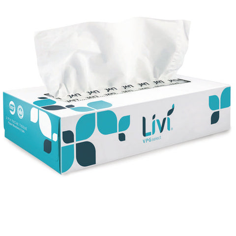 Flat Box Facial Tissue, 2-ply, White, 100 Sheets/box, 30 Boxes/carton