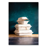 White Molded Fiber Clamshell Containers, 3-compartment, 9 X 18 X 2, White, Sugarcane, 200/carton
