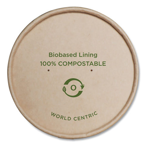 Paper Lids For Bowls, 4.6" Diameter, Kraft, 500-carton