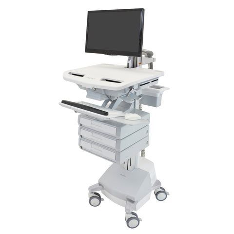 StyleView® Cart with LCD Arm, SLA Powered, 3 Drawers (1x3)