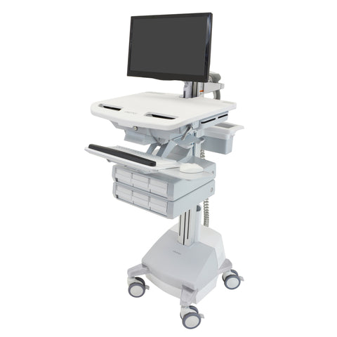 StyleView® Cart with LCD Arm, SLA Powered, 6 Drawers (3x2)