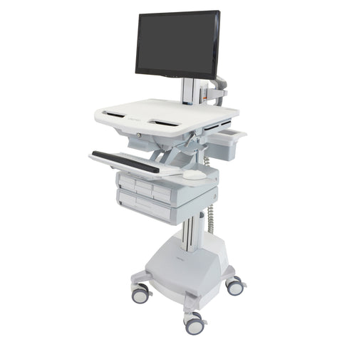 StyleView® Cart with LCD Pivot, SLA Powered, 4 Drawers (3x1+1)