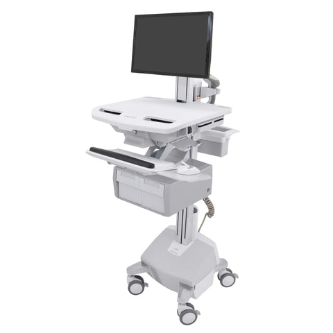 StyleView® Electric Lift Cart with LCD Pivot, LiFe Powered, 2 Tall Drawers (2x1)